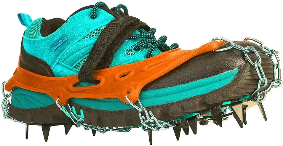 P Universal 14 Teeth Slip Ice Cleat Shoe Grips Spikes Cleats Crampons for Hiking Climbingblue Slip SpikesSki Shoe CoverCramponsNon Slip SpikesShoe G Spike Enhanced and Stability