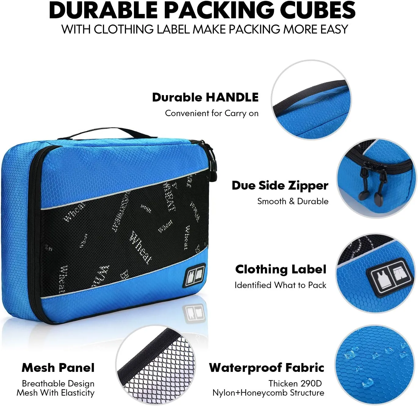 Packing Cubes Luggage Bags Organizer Durable Travel Accessories With Clothing Label