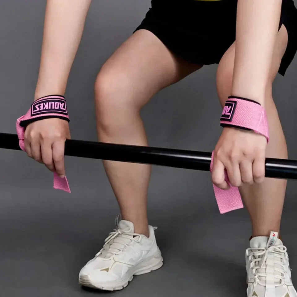Pair of Non Slip Gym Dumbbell Lifting Straps