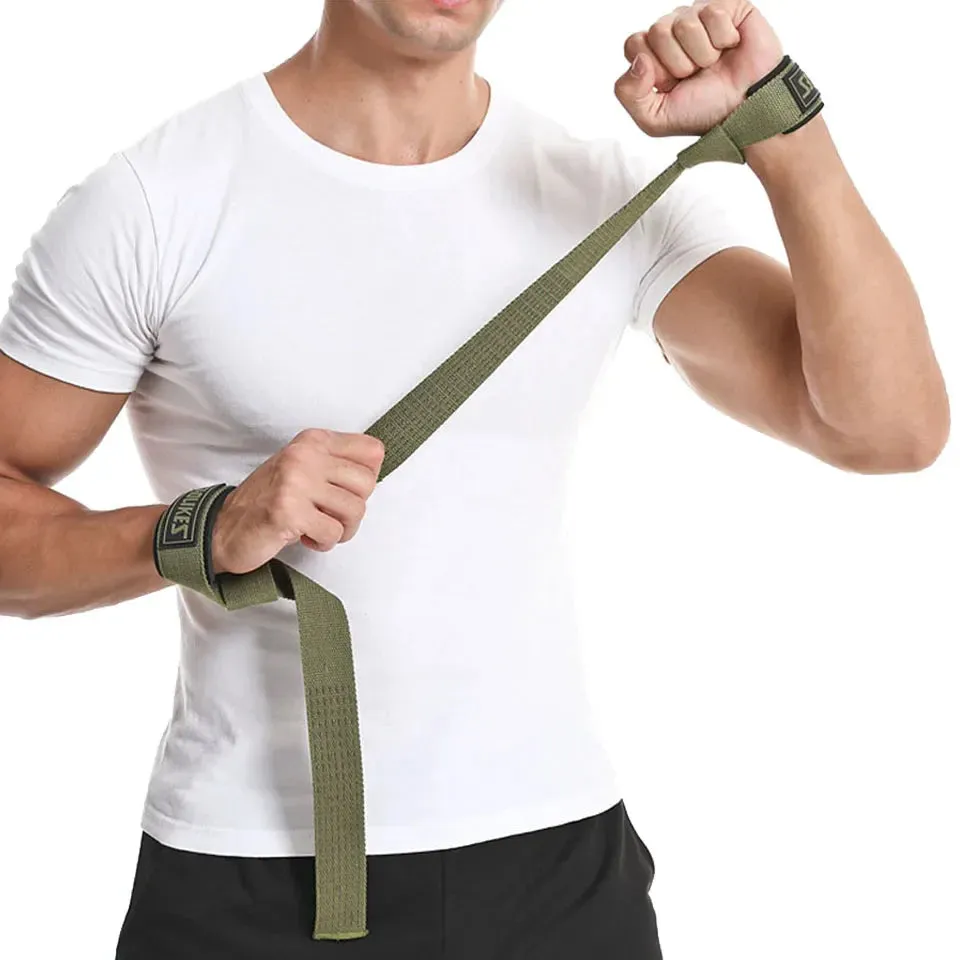 Pair of Non Slip Gym Dumbbell Lifting Straps