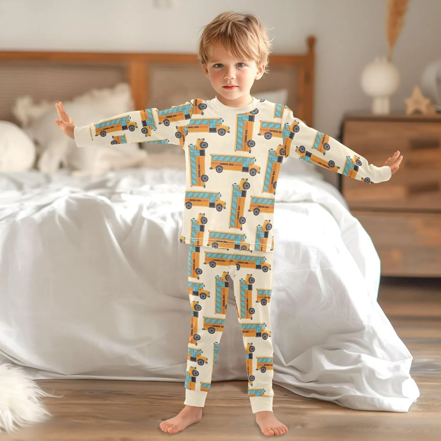 Pajama Sets Long Sleeve Top with Pants Cotton Soft Sleepwear 2 Piece Pjs Set