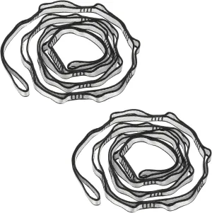 PATIKIL Daisy Chain Straps, 2 Pack Strong Climbing Strap Adjustable Nylon Chain Sling with 15 Loops for Aerial Yoga Hammock Swing, Silver Tone