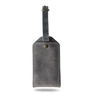 PEGAI 100% Soft Touch Rustic Leather Luggage ID Tag, Secure With Snap Closure and Easy Attachment to Suitcase, Backpack, Handbag, Handmade Travel Accessories Luggage Tags (Rock Grey)