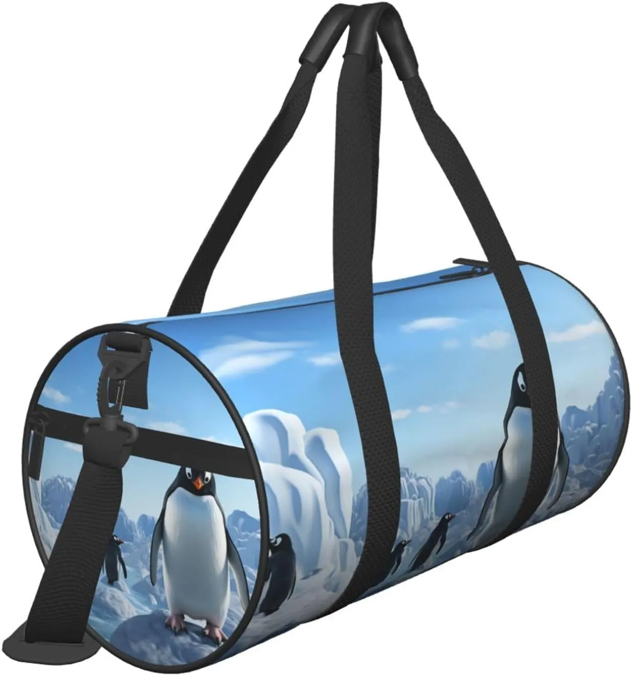 Penguin Antarctica Ice Travel Duffle Bag for Men Women Sport Gym Bag Foldable Weekender Bag Carry on Overnight Bag for Travel Swimming Basketball