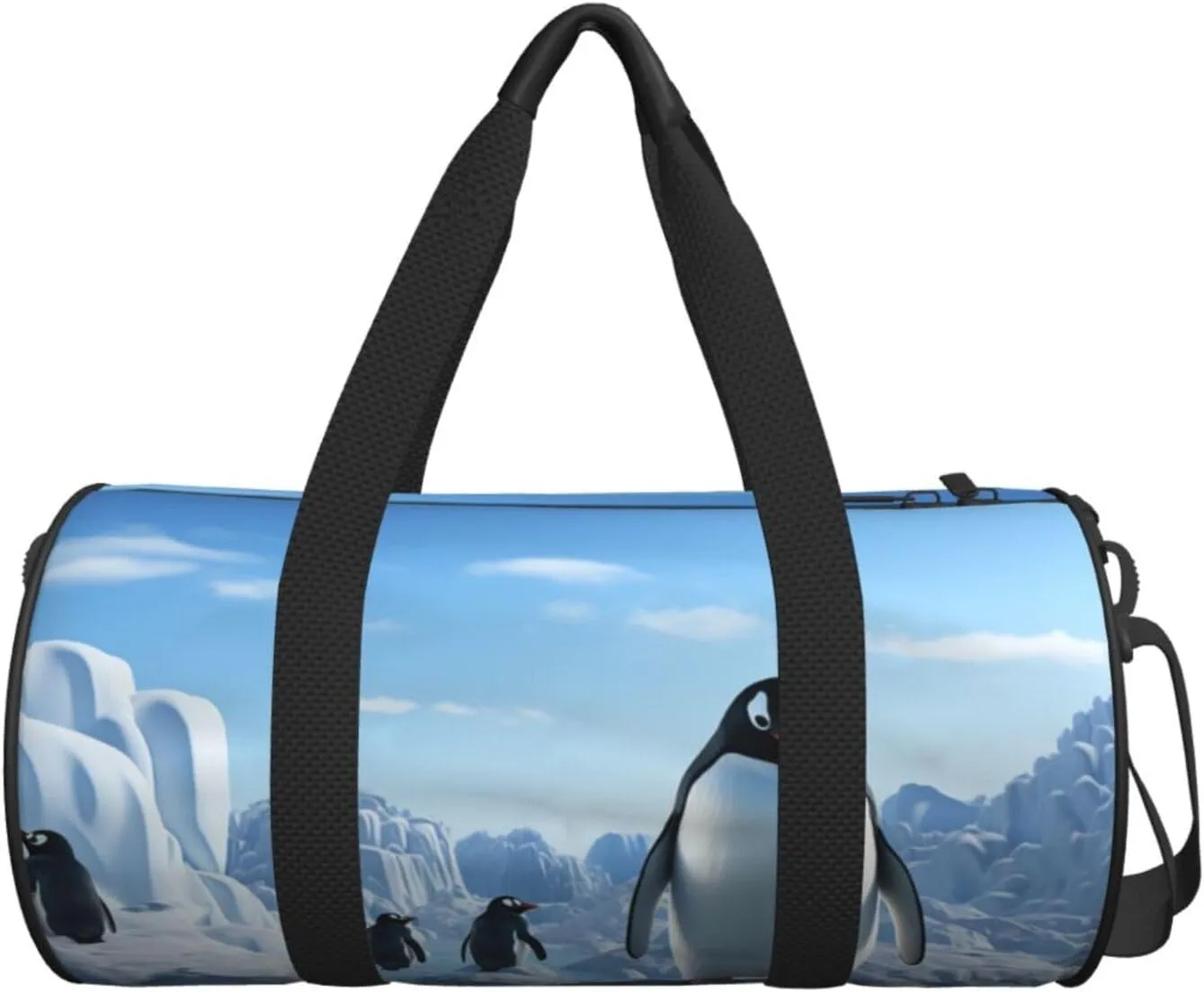 Penguin Antarctica Ice Travel Duffle Bag for Men Women Sport Gym Bag Foldable Weekender Bag Carry on Overnight Bag for Travel Swimming Basketball
