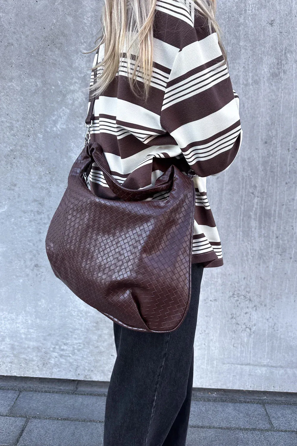 Peony Hobo Bag - Dark Brown