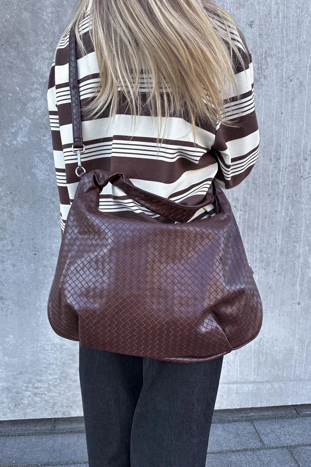 Peony Hobo Bag - Dark Brown