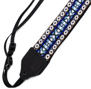 Perri's Blue/White Geo Hootenanny Nylon Camera Strap