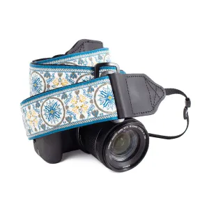 Perri's Leathers 2" Jacquard Strap Crossbody (Blue Mandala)