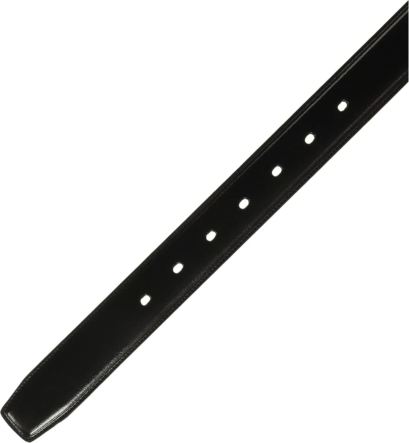 Perry Ellis Men's Hc Milled Leather Belt, Stitched, Two Loops, Antique Silver Buckle, 1.5” Width (Available in Big & Tall)
