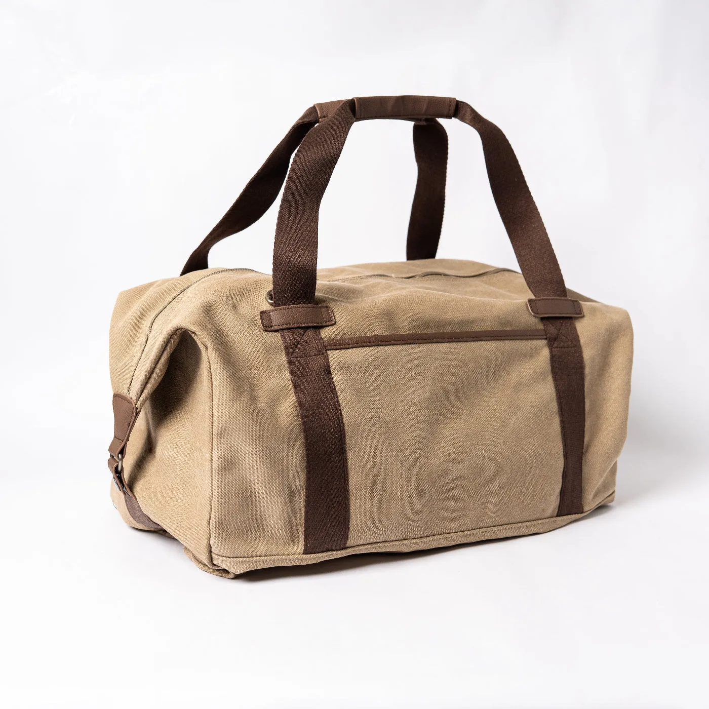 Personalized Khaki Duffle Bag