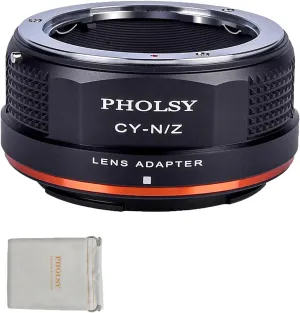 PHOLSY Lens Mount Adapter Manual Focus: Compatible with Contax/Yashica (C/Y) Lens to Z Camera Body
