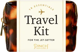 Pinch Provisions Tortoise Shell Travel Kit, Includes 18 Must-Have Emergency Essential Items for Traveling, Ideal Road Trip or Airport Gift for Friends, Family & Peers, Portable Pouch