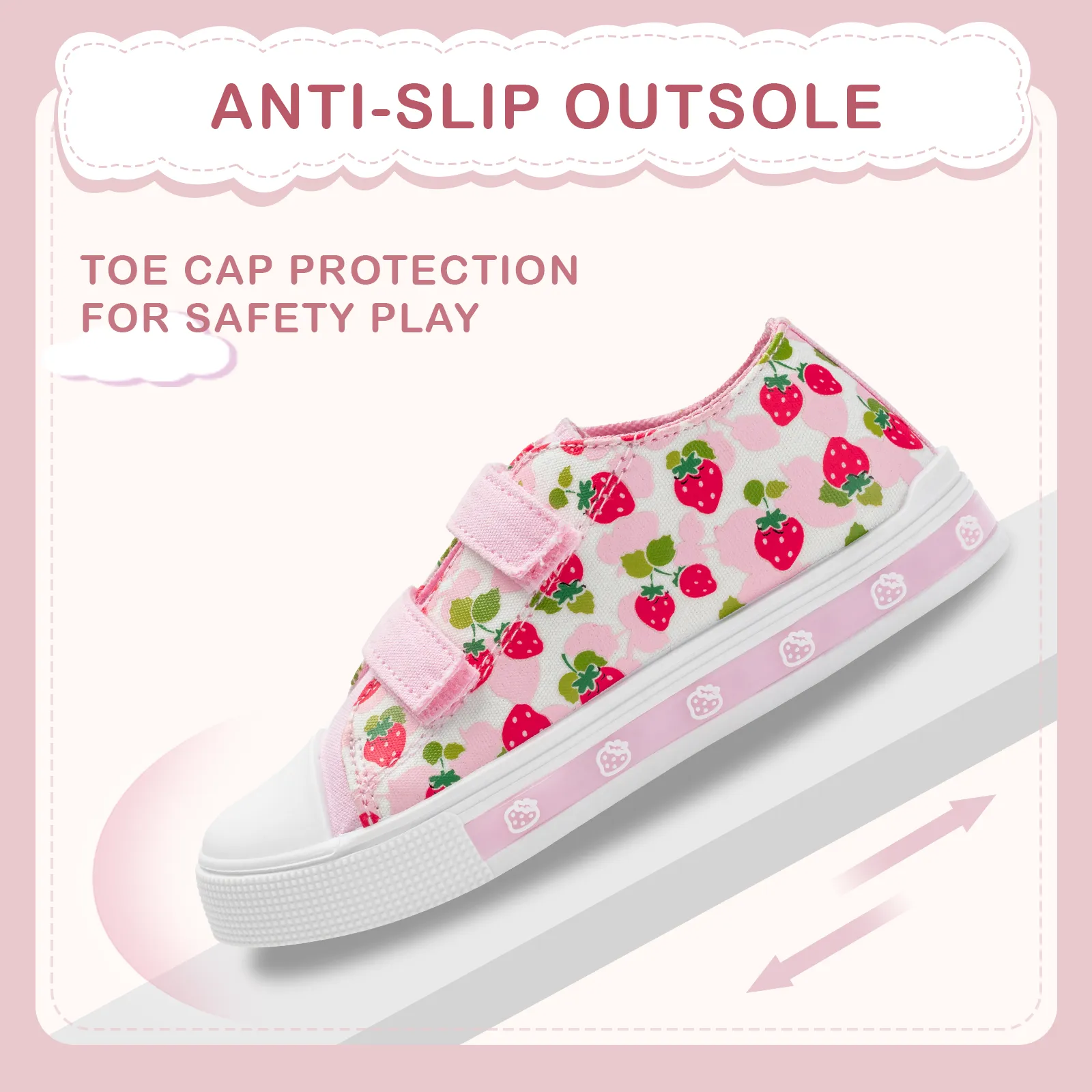 Pink Light Up Dual Straps Canvas Shoes