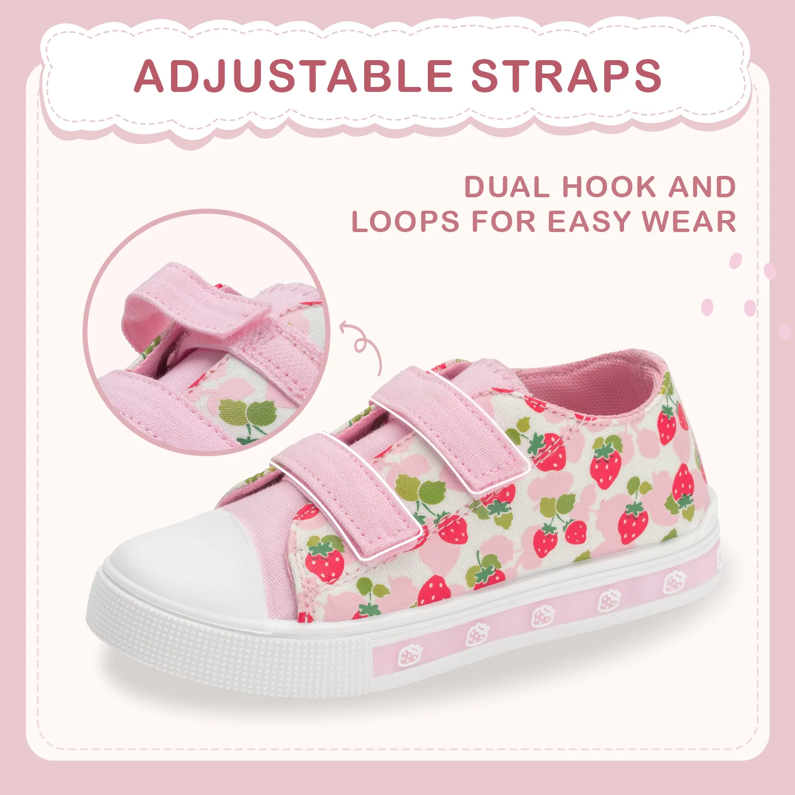 Pink Light Up Dual Straps Canvas Shoes