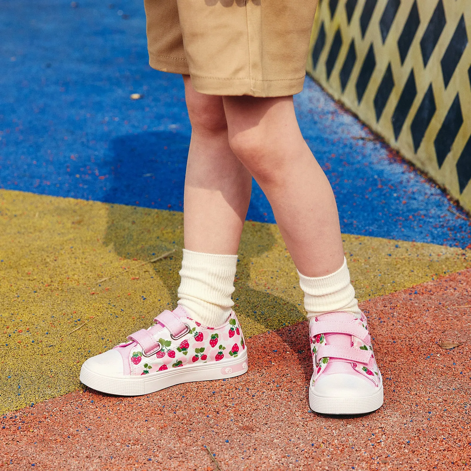 Pink Light Up Dual Straps Canvas Shoes