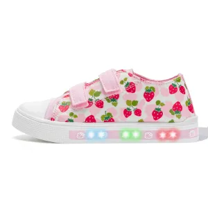 Pink Light Up Dual Straps Canvas Shoes