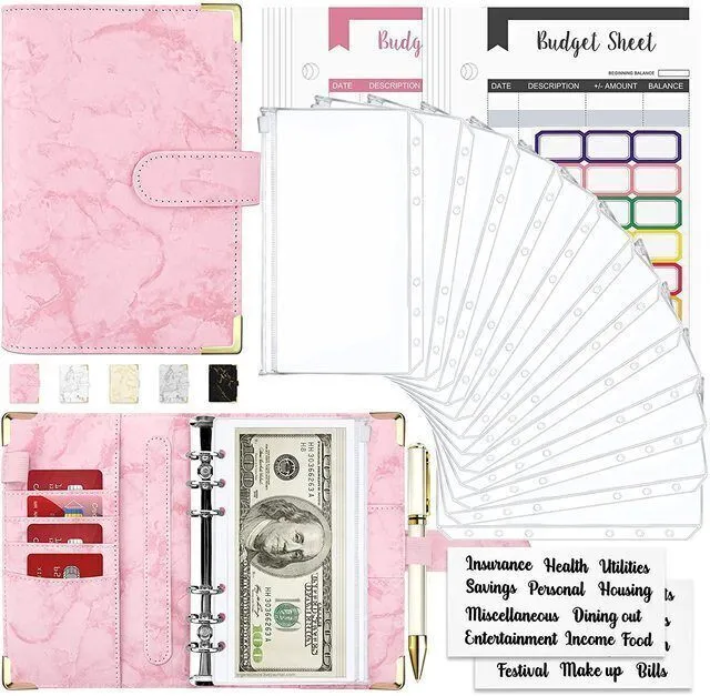 Pink Marble Budget Planner Kit