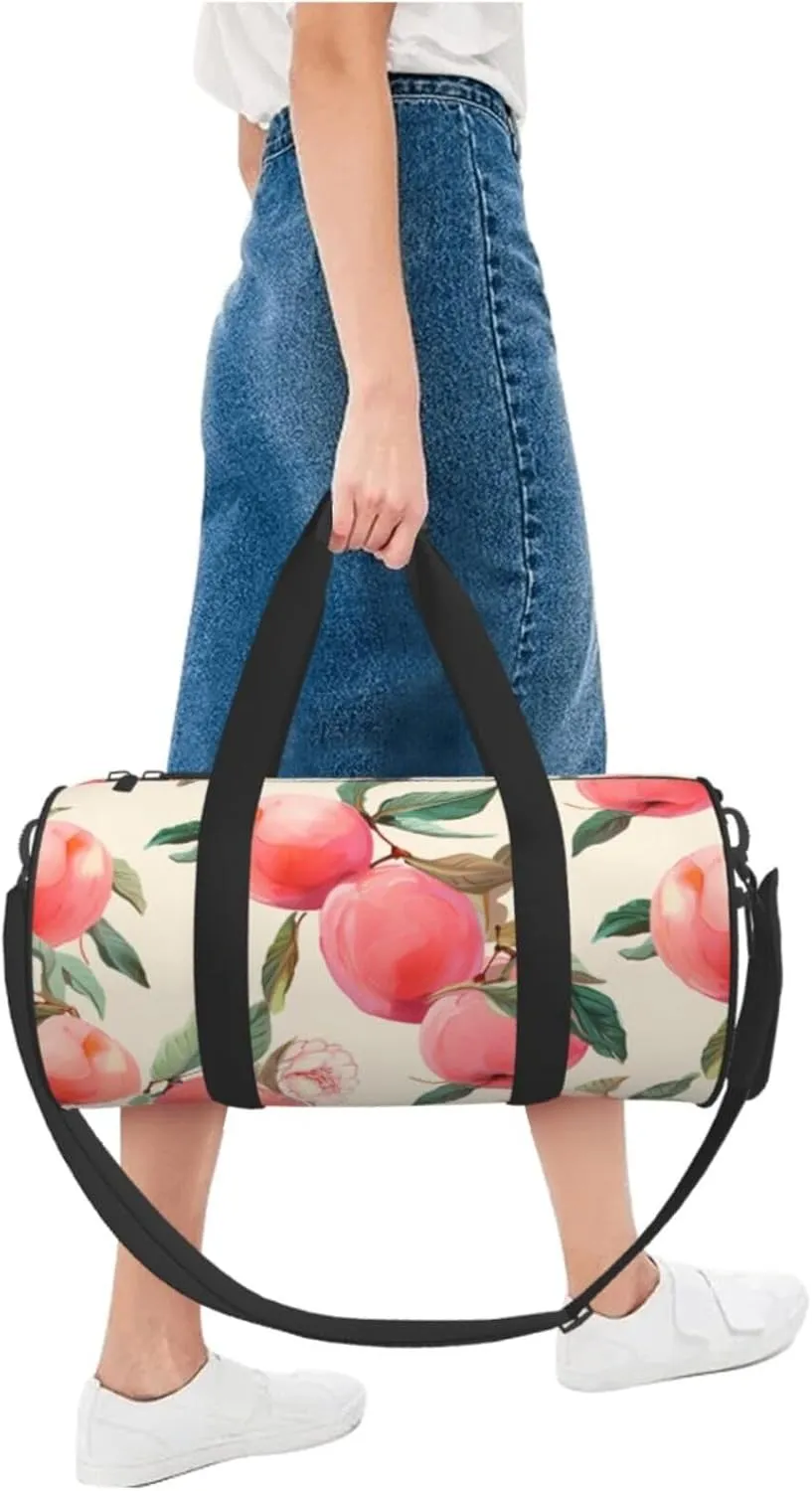 Pink Peach Travel Duffle Bag for Men Women Sport Gym Bag Foldable Weekender Bag Carry on Overnight Bag for Travel Swimming Basketball