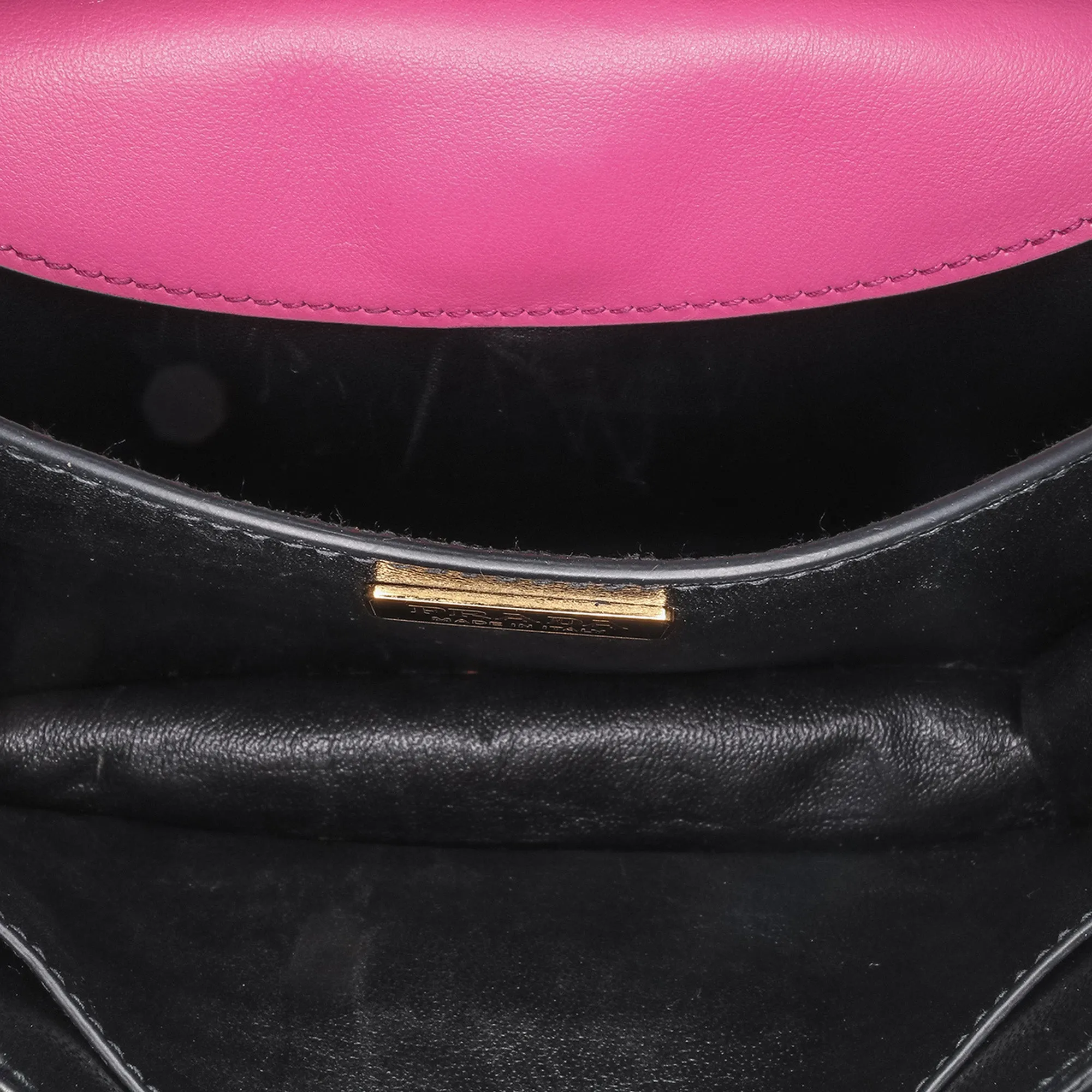 Pink Prada Saffiano Trimmed City Calf Cahier Crossbody