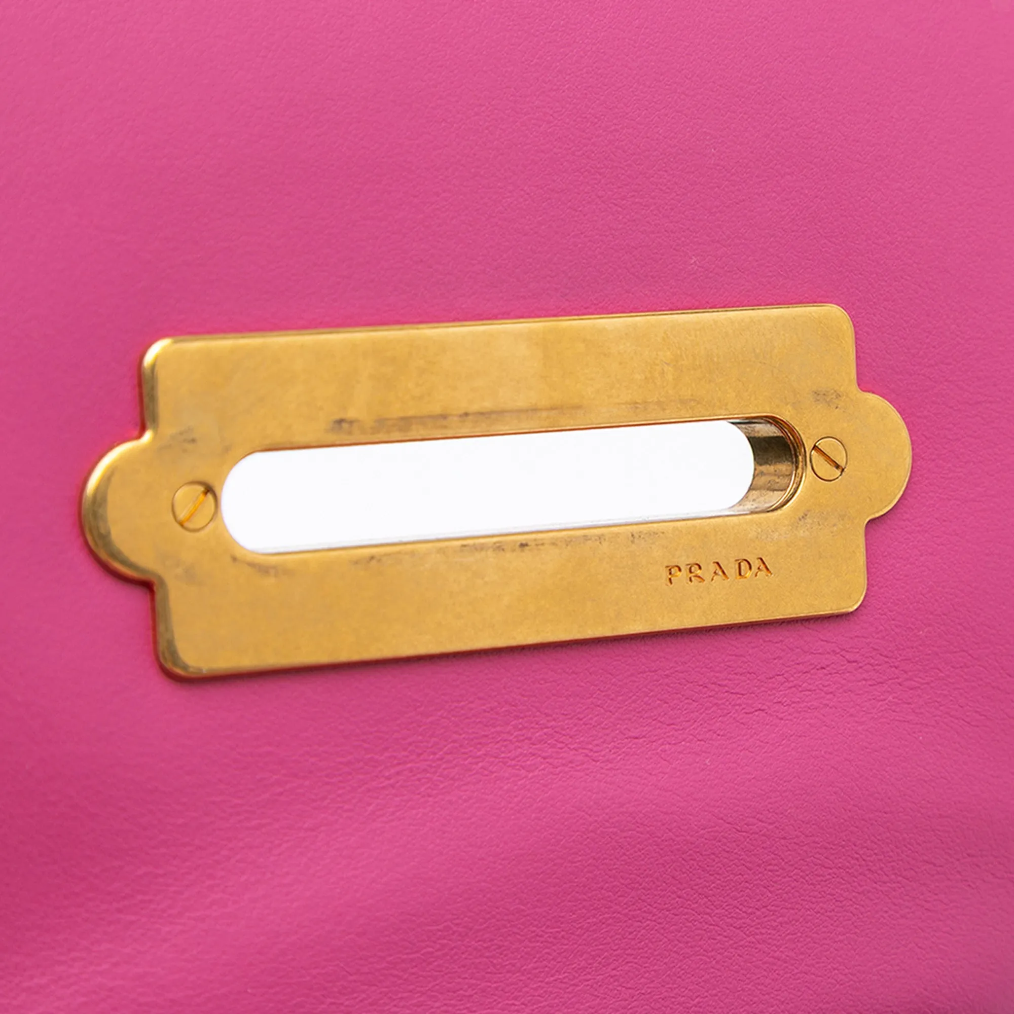 Pink Prada Saffiano Trimmed City Calf Cahier Crossbody
