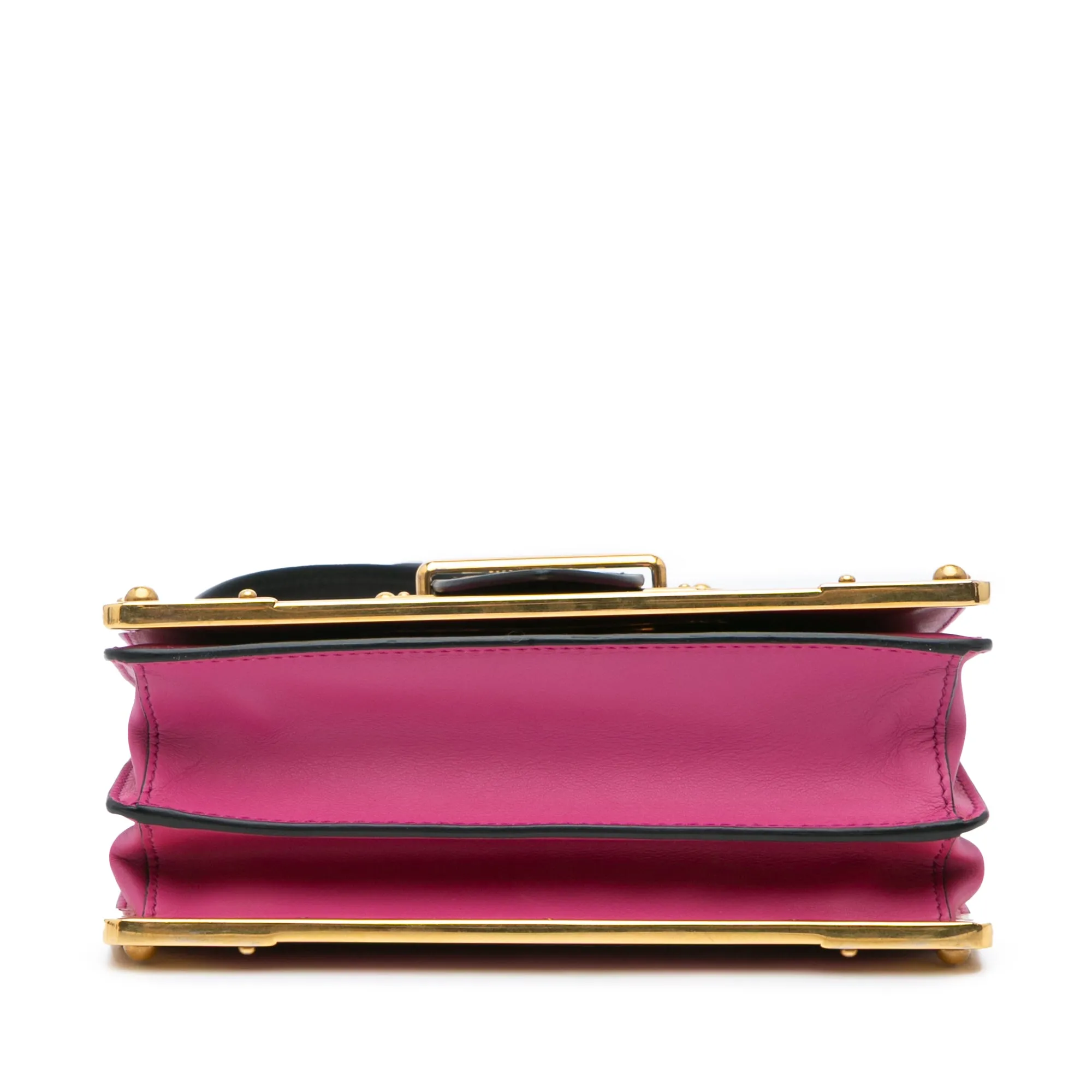 Pink Prada Saffiano Trimmed City Calf Cahier Crossbody