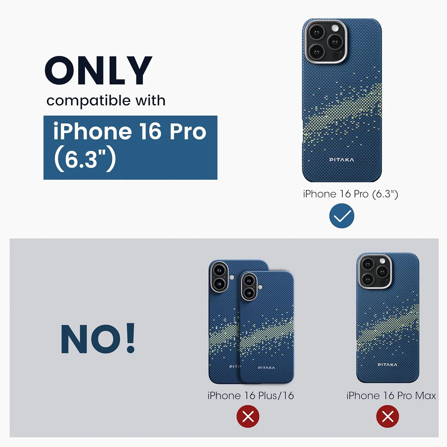 Pitaka iPhone 16 Pro Case - Compatible with MagSafe, Thin & Light, 1500D Aramid Fiber Woven - Tactile Woven Case-Milky Way Galaxy