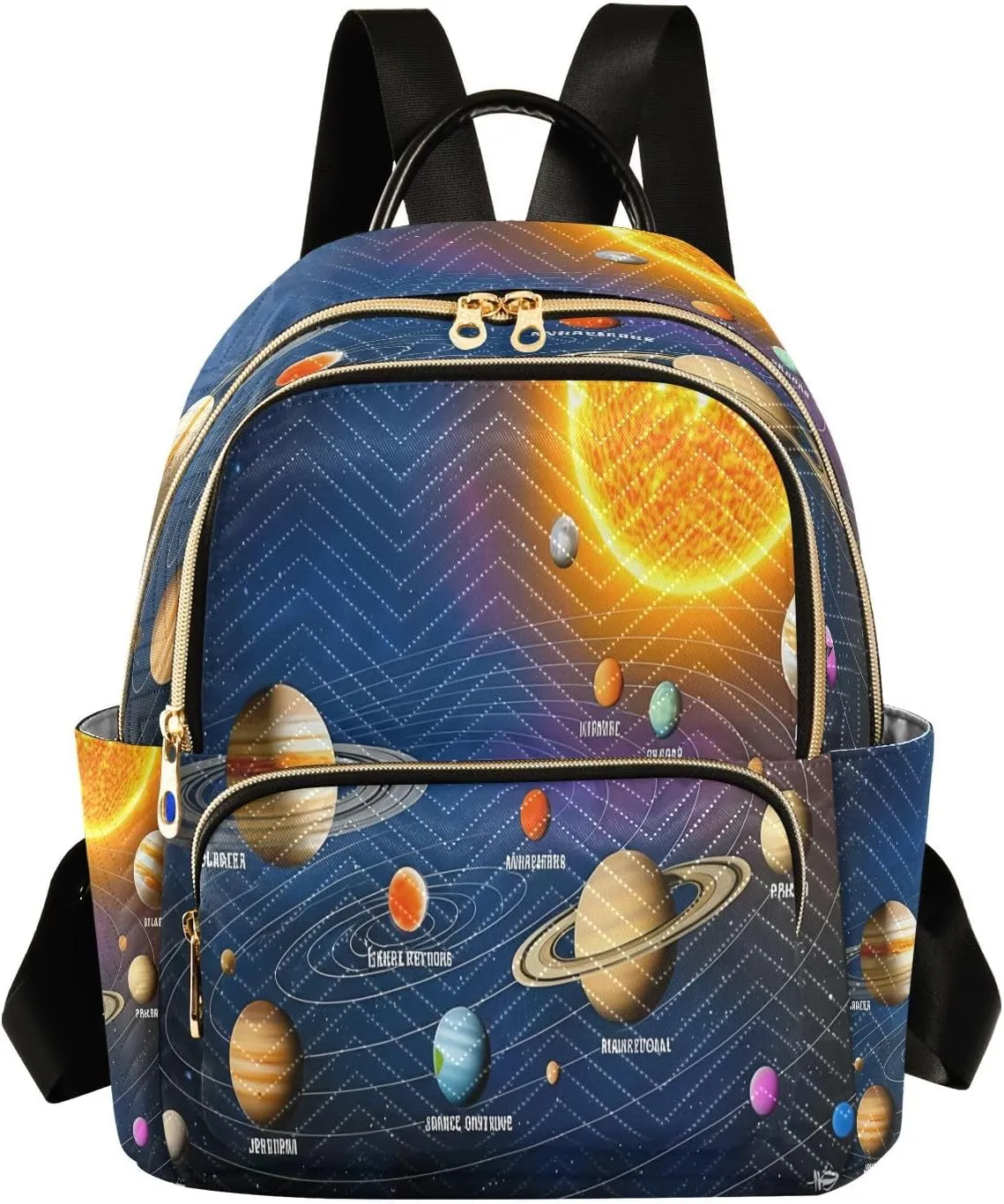Planets Orbits Sun Darkblue Backpack Purse for Women Fashion Small Mini Daypack Purse for Lady Anti-theft Shoulder Bag Back Pack Weekend Bag