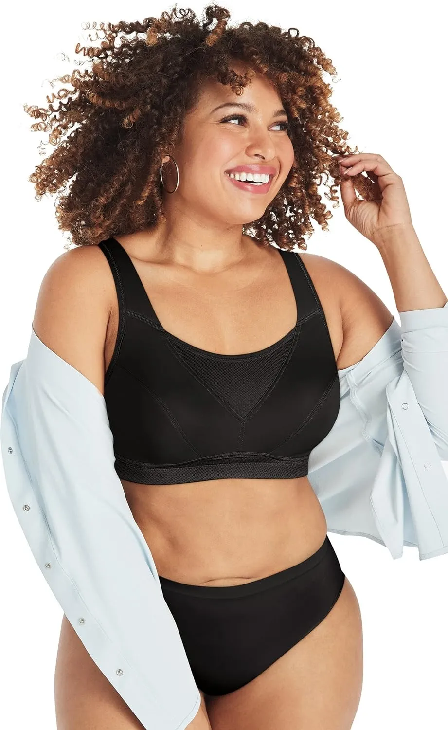 PLAYTEX Women's Secrets Bounce Control Wirefree, Anchorstrap Moisture Wicking Wireless Bra