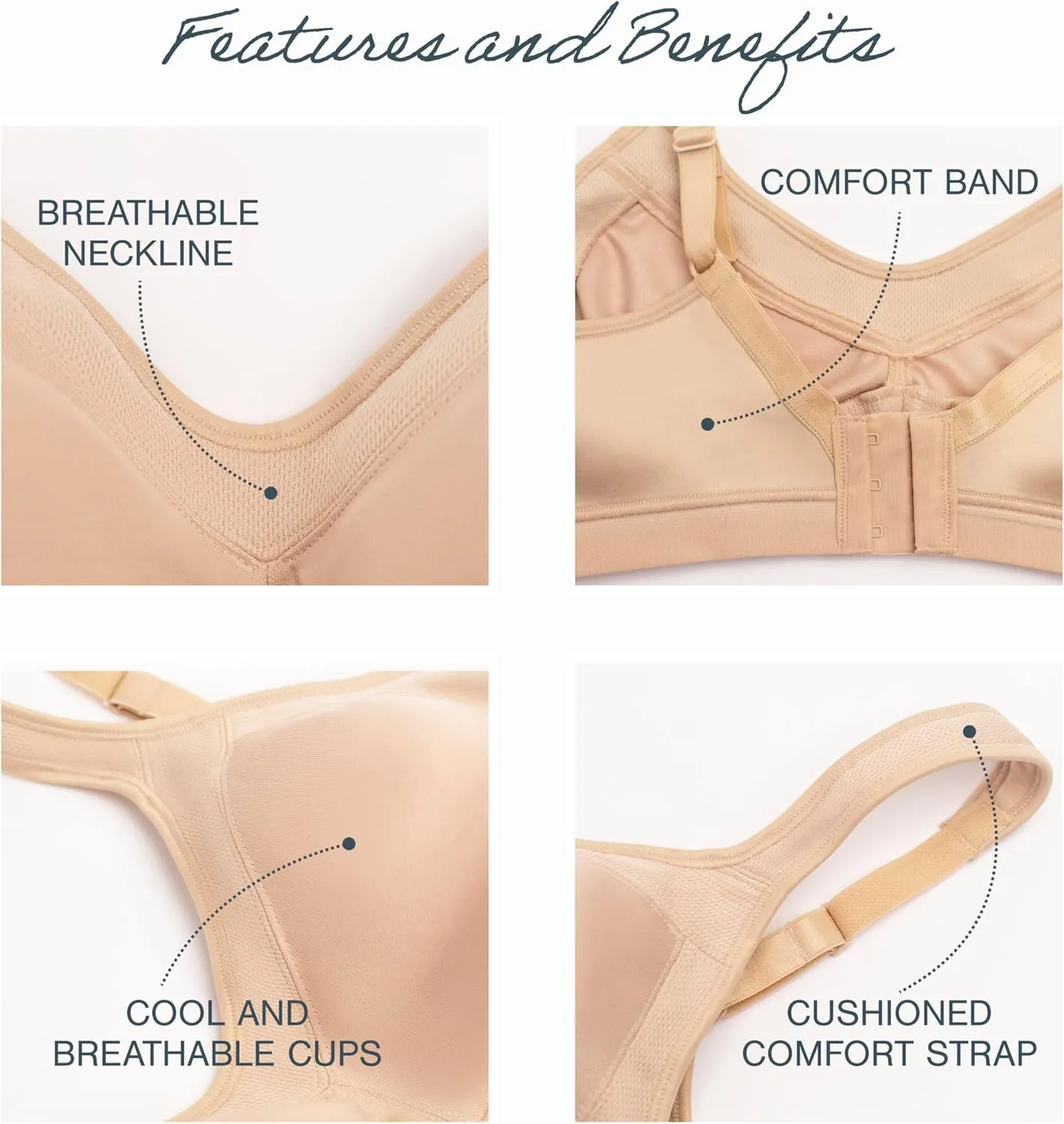 Playtex Women's Wireless Bra, 18 Hour Plus-Size Bras Available, Moisture-Wicking, Full Coverage, 4159