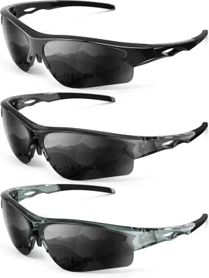 Polarized Sports Sunglasses for Men and Women - UV Protection Half Frame Sun Glasses for Running Baseball Fishing
