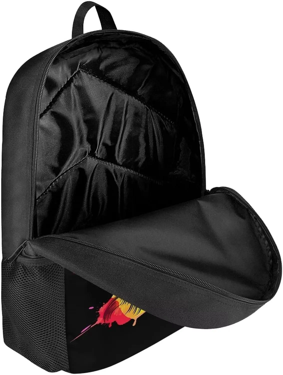 POLERO Splash Painting Dachshund Backpack for Sausage Dog Lovers Kids Bags Bookbag for School 17 Inch Casual Daypack for Men Women Teens