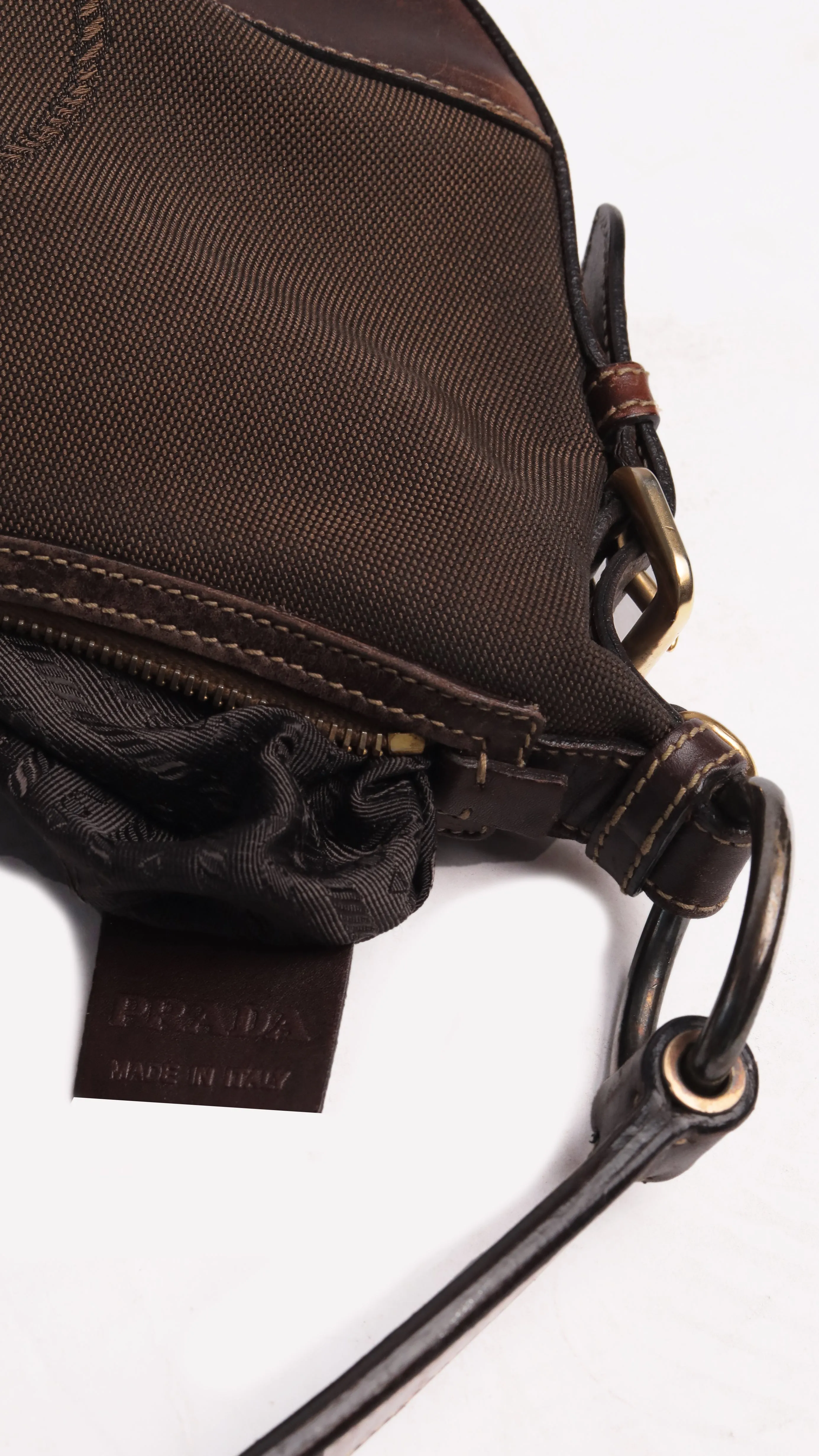 Prada Logo Jacquard Hobo