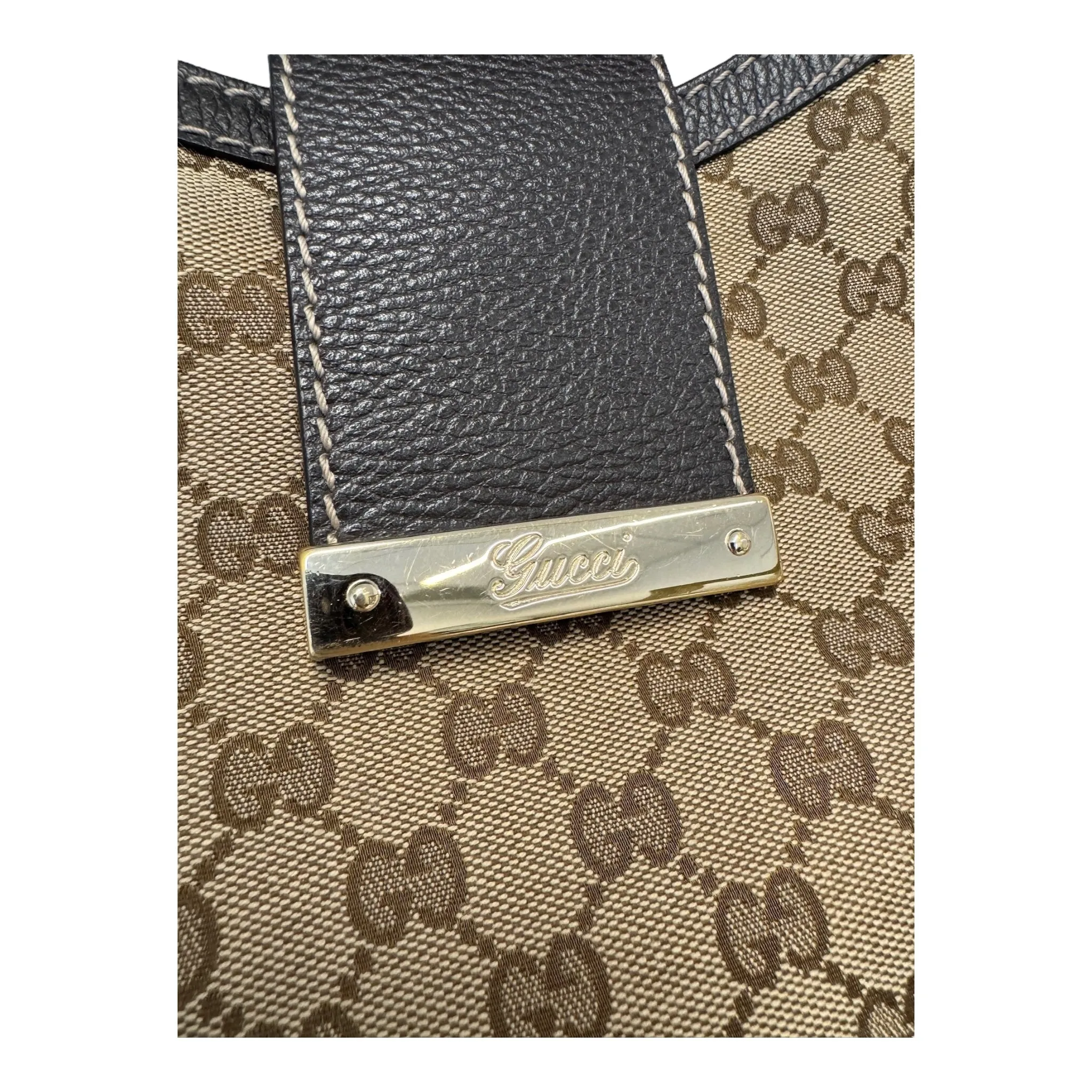 PRE-OWNED GG Beige GG Monogram Canvas Hobo Bag
