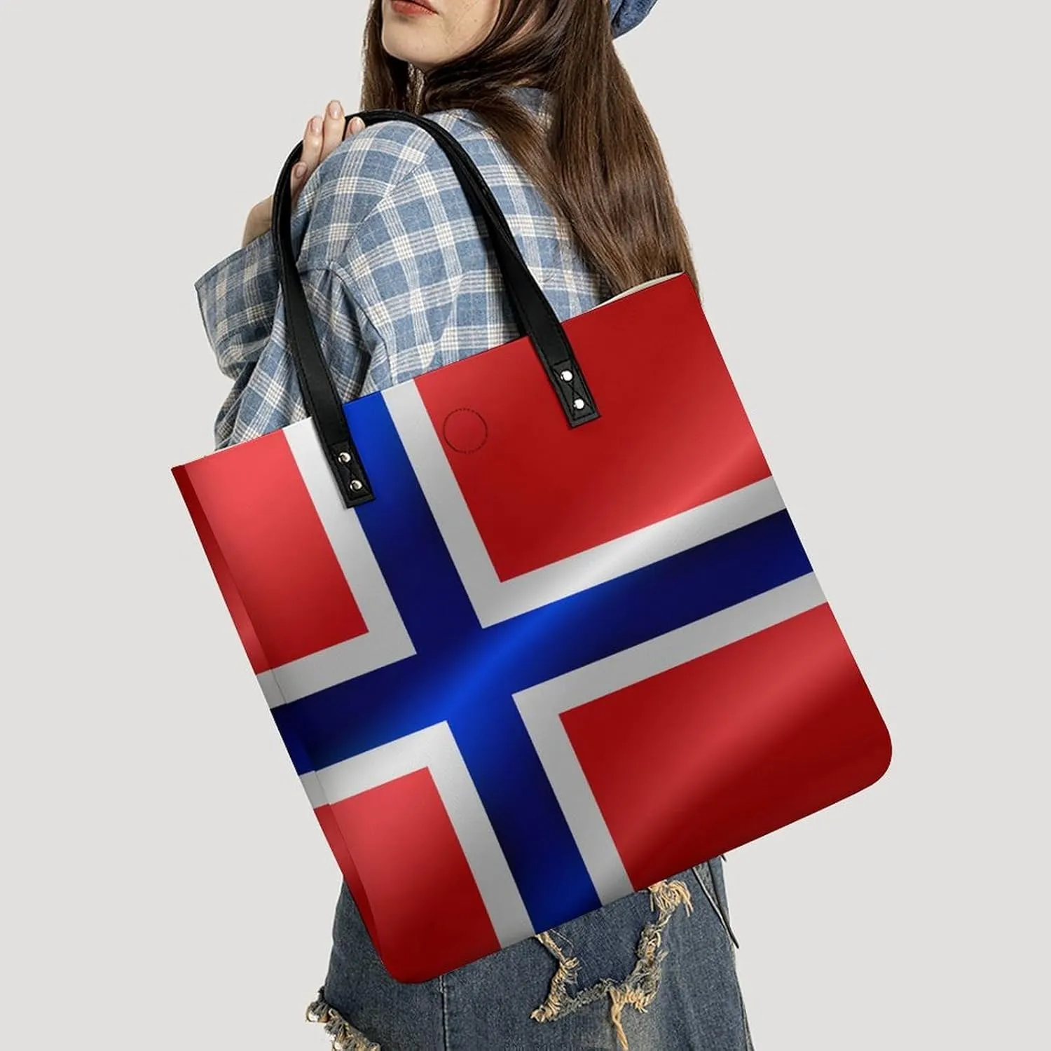 Pu Leather Tote Women Weekender Bag Shopping Handbag Travel Purse
