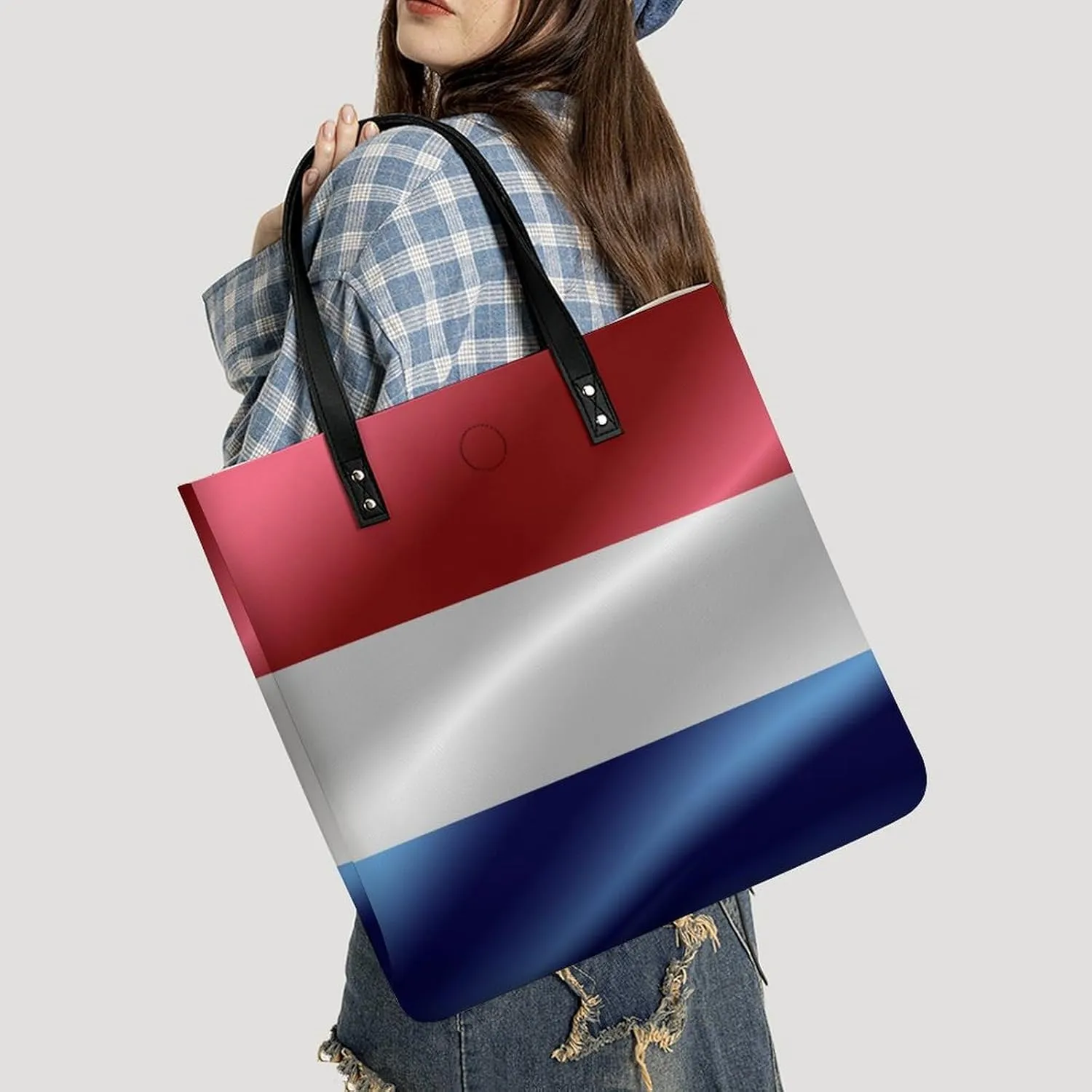 Pu Leather Tote Women Weekender Bag Shopping Handbag Travel Purse