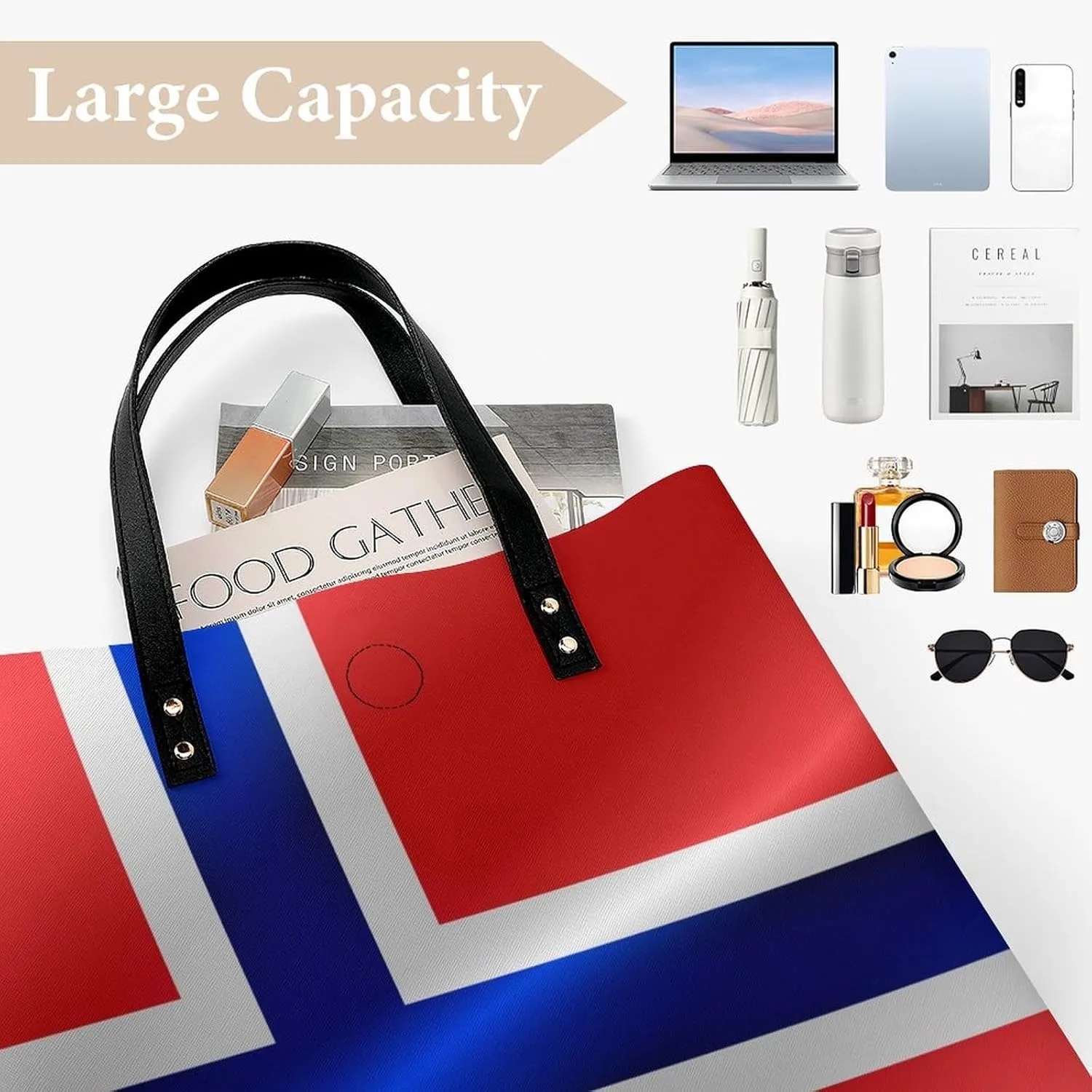 Pu Leather Tote Women Weekender Bag Shopping Handbag Travel Purse