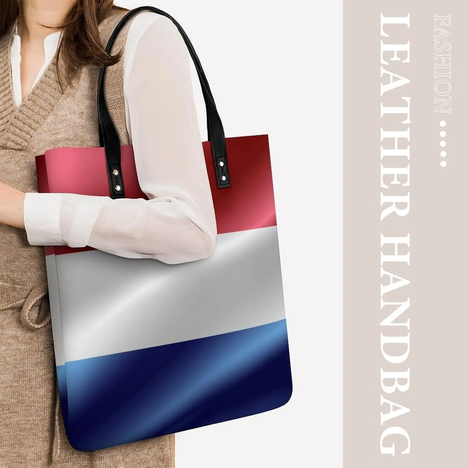 Pu Leather Tote Women Weekender Bag Shopping Handbag Travel Purse