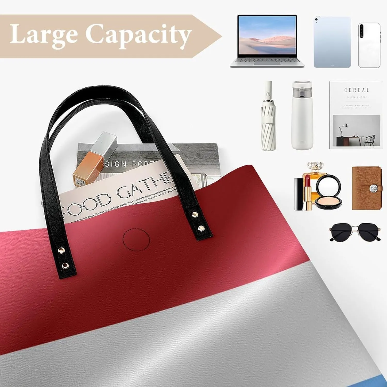 Pu Leather Tote Women Weekender Bag Shopping Handbag Travel Purse