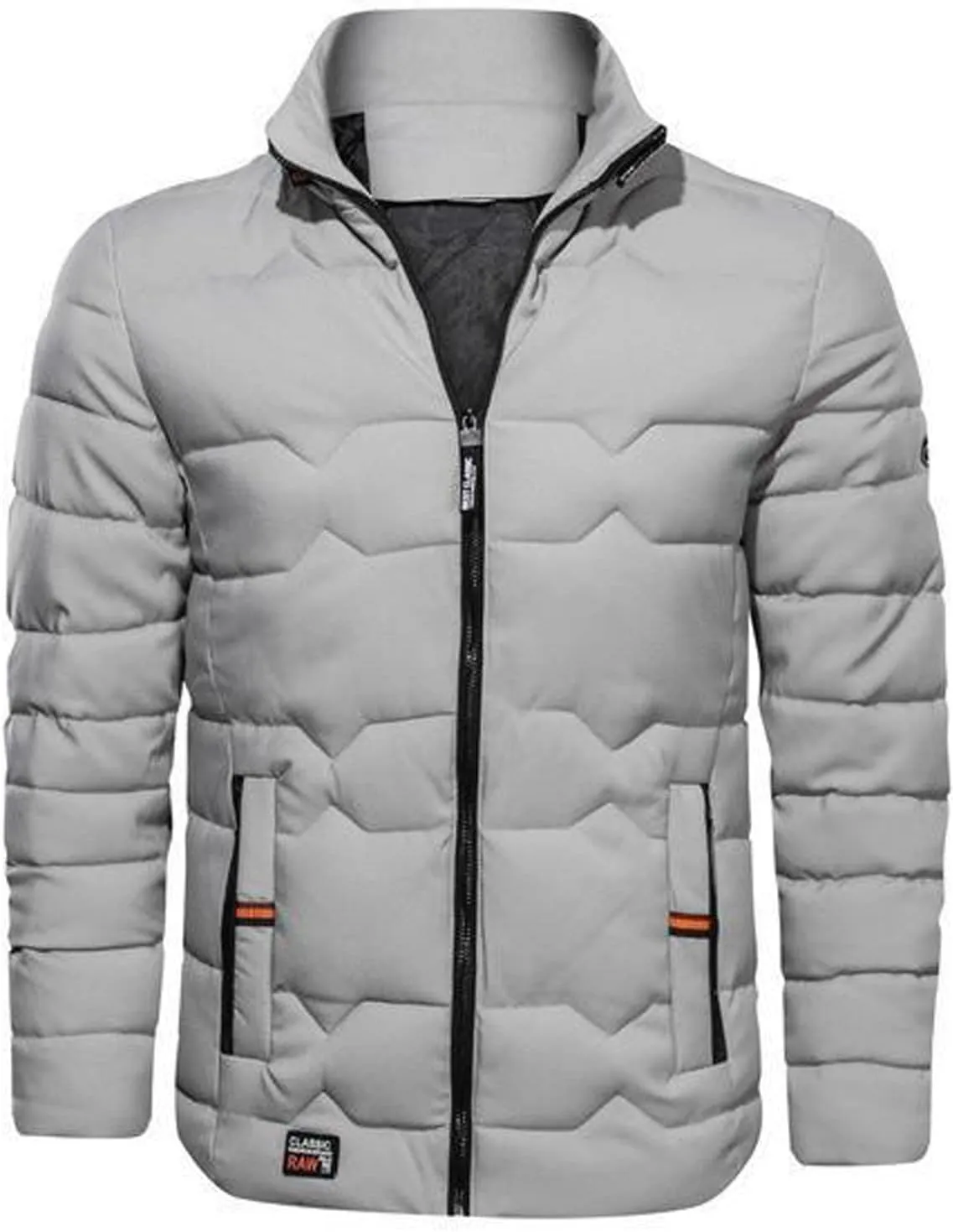 Puffer Jacket for Men Winter Warm Lightweight Coat Full Zip Water Repellent Windproof Insulated Hiking Travel Jacket