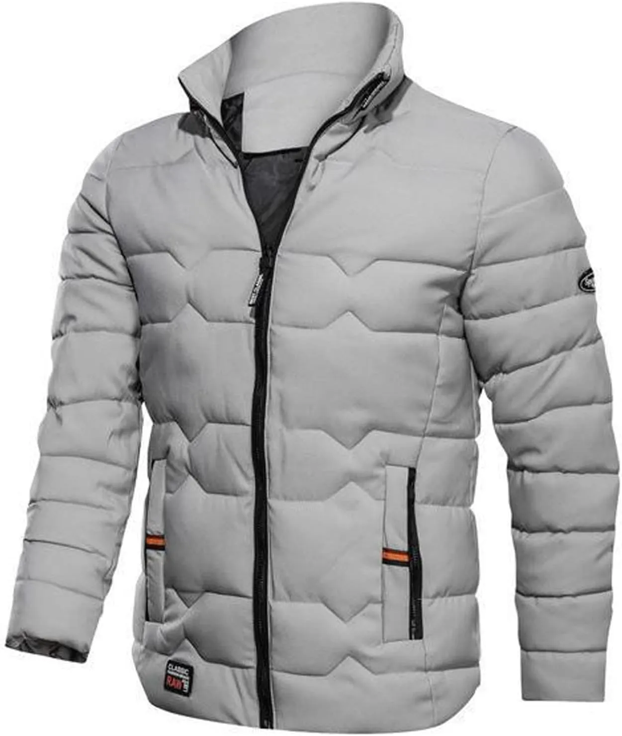 Puffer Jacket for Men Winter Warm Lightweight Coat Full Zip Water Repellent Windproof Insulated Hiking Travel Jacket