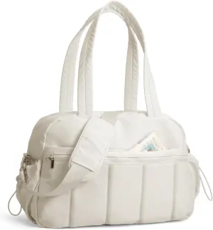 Puffy Gym Bag (Cute Weekender Bag, Beige)