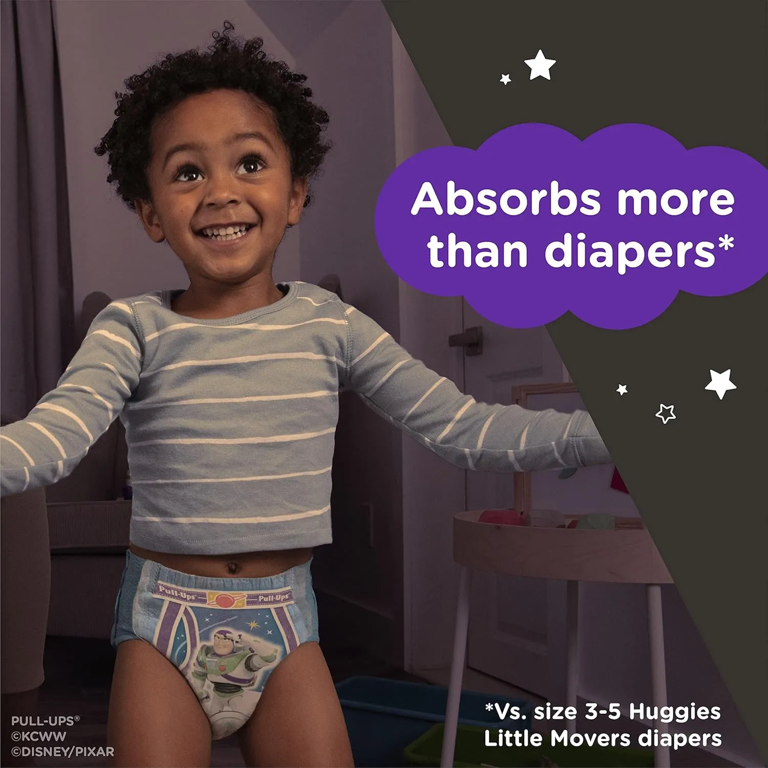Pull-Ups Boys' Nighttime Potty Training Pants Training Underwear, 2T-3T, 21 Ct