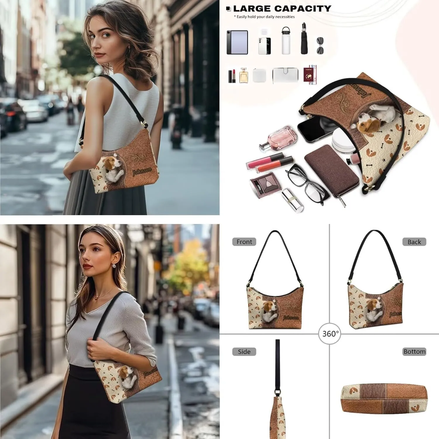 Purse and Wallet Set for Women Lightweight Underarm Purse Hobo Bag Shoulder Bag with Leather Wallet for Women Lady