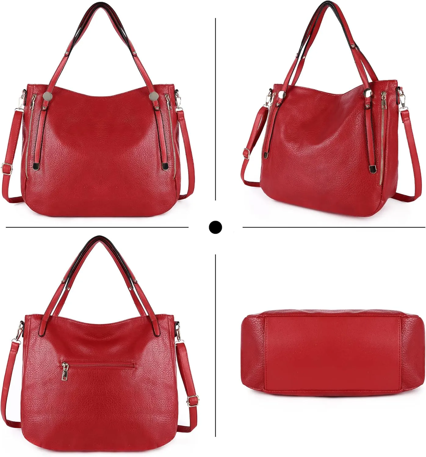 Purses Hobo Handbag for Women Vegan Leather Shoulder Bag Large Capacity Crossbody Bag with Adjustable Straps