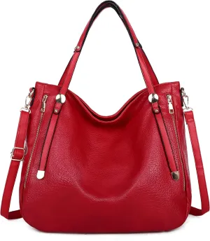 Purses Hobo Handbag for Women Vegan Leather Shoulder Bag Large Capacity Crossbody Bag with Adjustable Straps