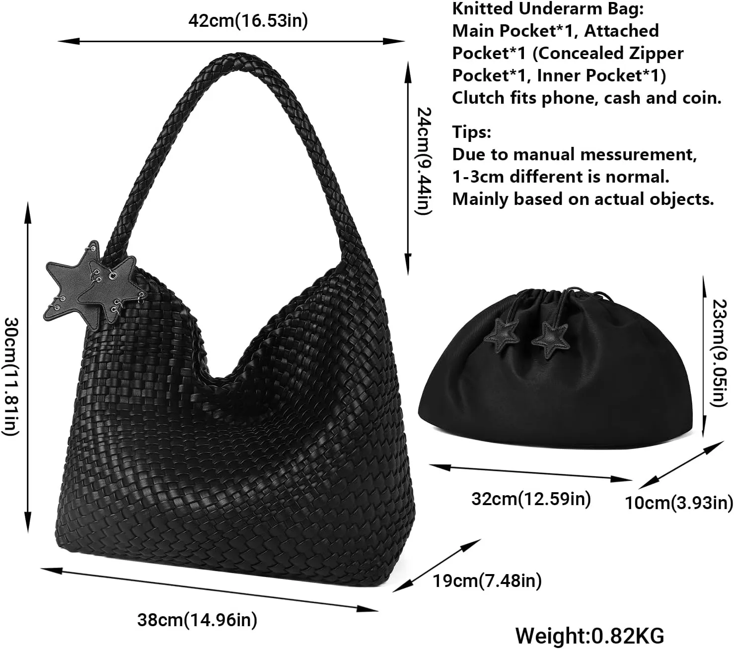 Queenoris Woven Tote Bag for Women, Fashion Vegan Leather Shoulder Handbags Summer Beach Bag Top-handle Travel Totes