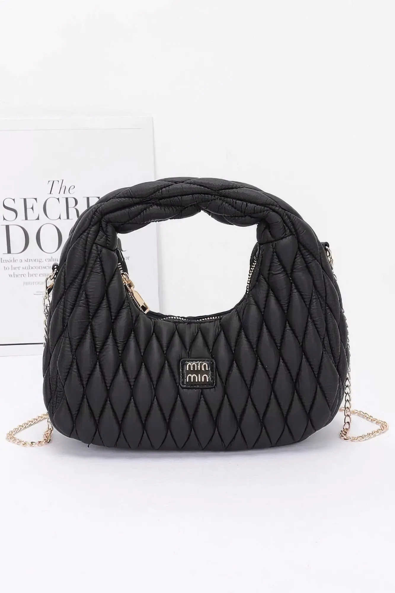 Quilted Faux Leather Hobo Bag