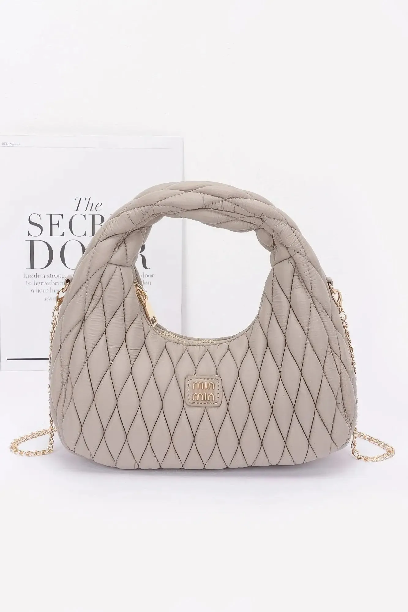 Quilted Faux Leather Hobo Bag