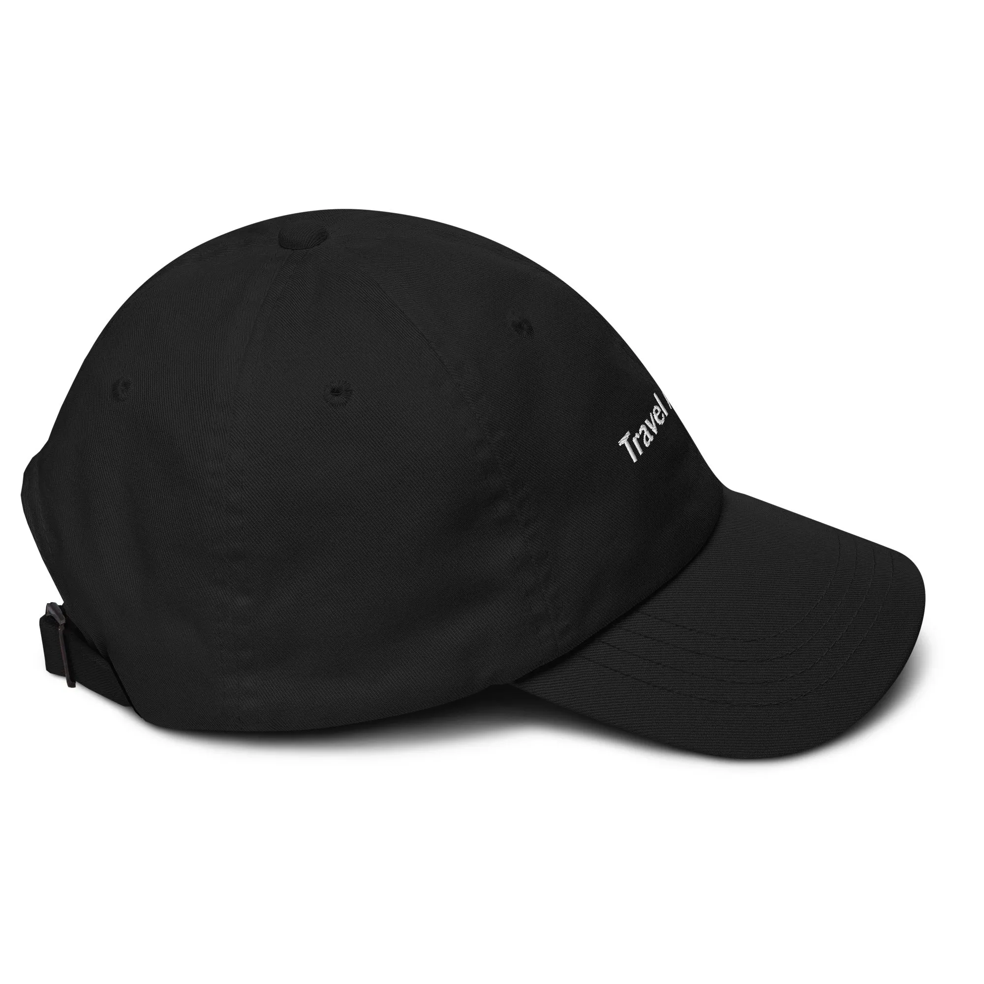 "Travel Addict" Dad Hat in Black